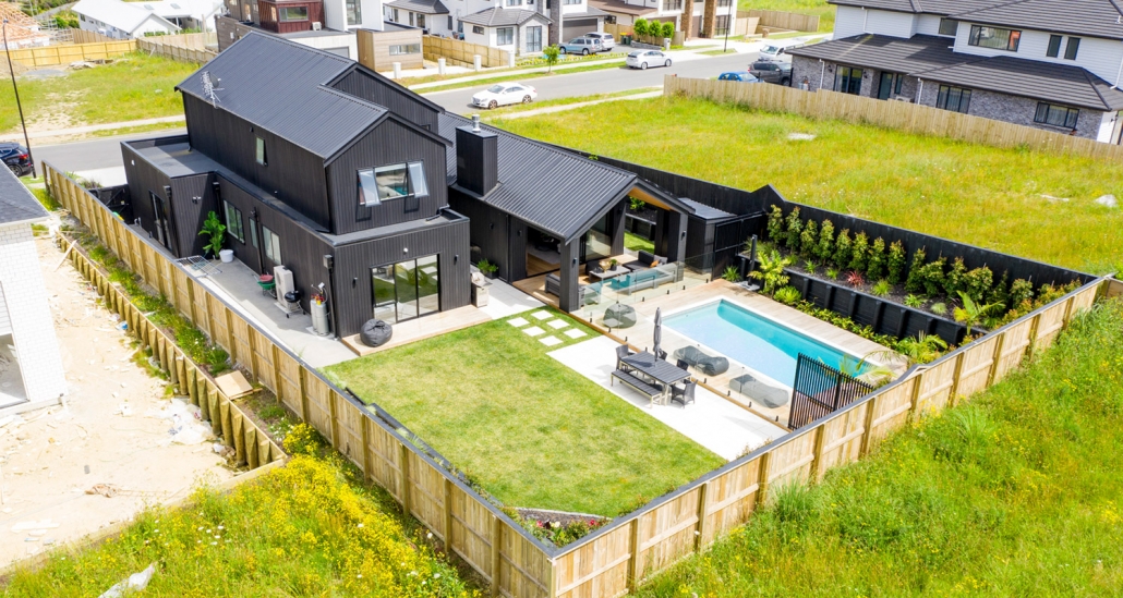 Image of the exterior of a new black house build by GDonaldson Builders